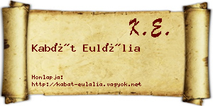 Kabát Eulália névjegykártya